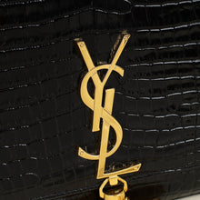 YSL Black Coco Embossed Kate Tassel Medium Shoulder Bag