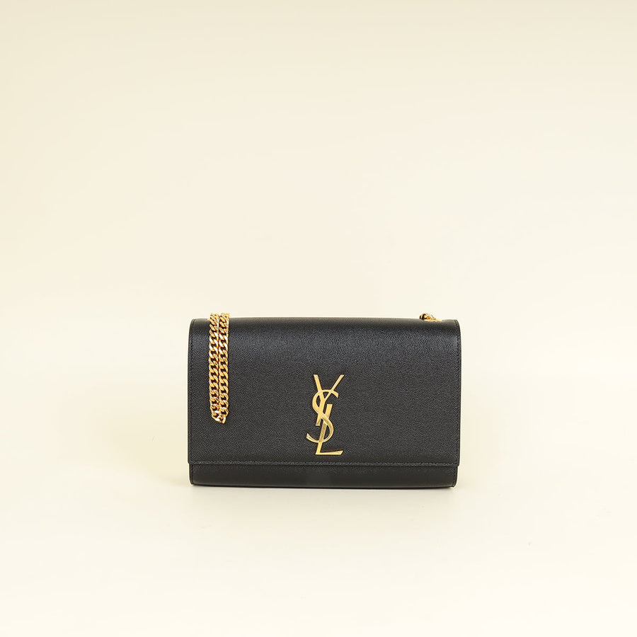 YSL Black Monogram Kate Medium Shoulder Bag