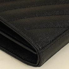 YSL Black Cassandre Chevron Wallet On Chain