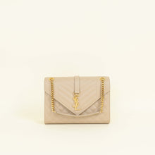 YSL Dark Beige Mix Quilted Envelope Medium Shoulder Bag