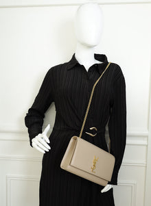 YSL Dark Beige Kate Chain Shoulder Bag