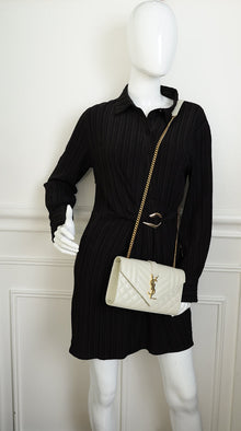 YSL Blanc Vintage Mix Quilt Envelope Small Shoulder Bag