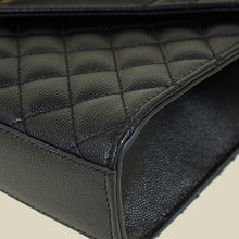 YSL Black Mix Quilted Envelope Medium Shoulder Bag