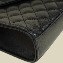 YSL Black Mix Quilted Envelope Medium Shoulder Bag