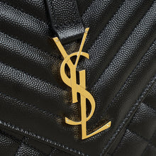 YSL Black Mix Quilted Envelope Medium Shoulder Bag