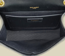 YSL Black Mix Quilted Envelope Medium Shoulder Bag