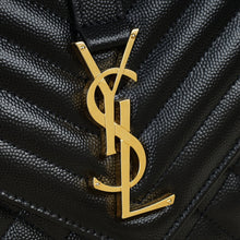 YSL Black Mix Matelasse Flap Medium Shoulder Bag