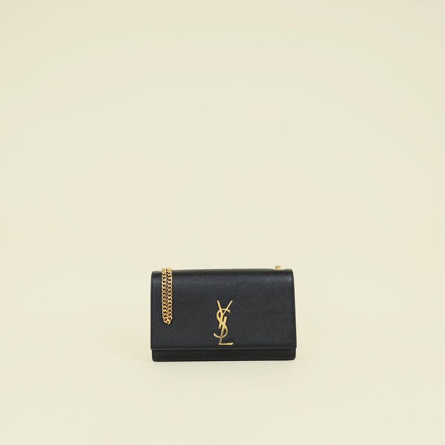 YSL Black Kate Chain Medium Shoulder Bag