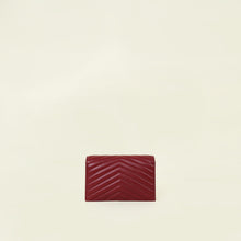 YSL Deeply Red Cassandre Envelope Chain Wallet
