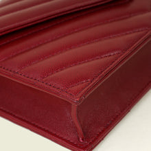 YSL Deeply Red Cassandre Envelope Chain Wallet