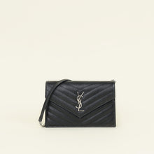 YSL Black Cassandre Envelope Chain Wallet