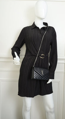 YSL Black Cassandre Envelope Chain Wallet