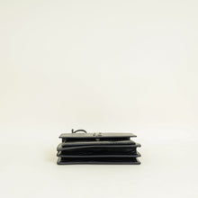 YSL Black Sunset Croco Embossed Medium Bag