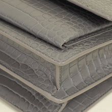YSL Grey Sunset Croco Embossed Medium Bag