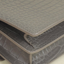 YSL Grey Sunset Croco Embossed Medium Bag