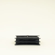 YSL Black Croco Embossed Sunset Chain Medium Shoulder Bag