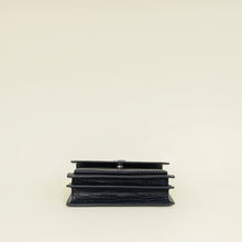 YSL Indigo Blue Croco Embossed Sunset Chain Medium Shoulder Bag