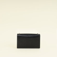 YSL Black Monogram Kate Tassel Lizard Embossed Medium Bag