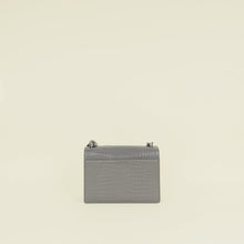 YSL Gray Croco Embossed Sunset Medium Shoulder Bag