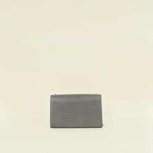 YSL Gray Croco Embossed Kate Chain Medium Shoulder Bag