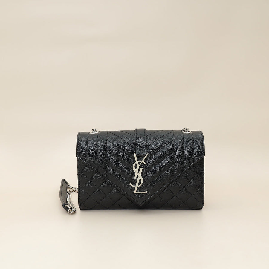 YSL Black Monogram Mix Quilted Small Chain Bag
