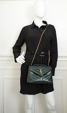YSL Forest Green LouLou Small Shoulder Bag