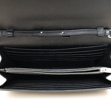 YSL Black Croco Embossed Monogram Kate Wallet On Chain