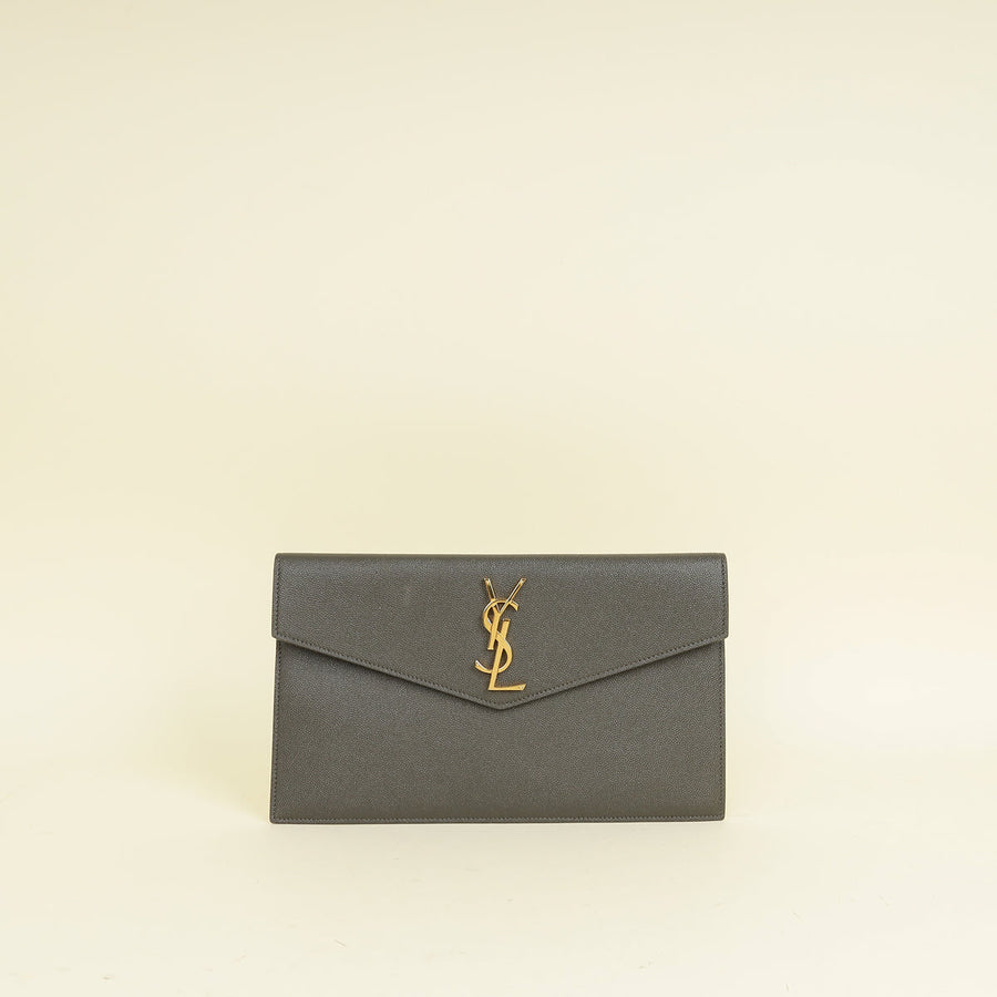 YSL Dark Olive Uptown Pouch