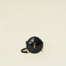 YSL Black Croco Embossed Round Vinyle Camera Bag