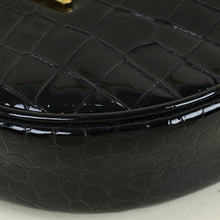 YSL Black Croco Embossed Round Vinyle Camera Bag