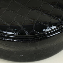 YSL Black Croco Embossed Round Vinyle Camera Bag