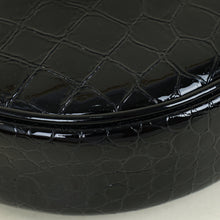 YSL Black Croco Embossed Round Vinyle Camera Bag