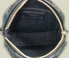 YSL Black Croco Embossed Round Vinyle Camera Bag
