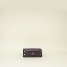 YSL Burgundy Croco Embossed Nano Sac De Jour Bag
