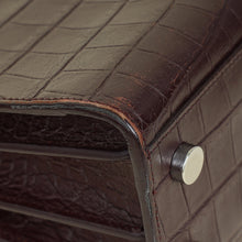 YSL Burgundy Croco Embossed Nano Sac De Jour Bag
