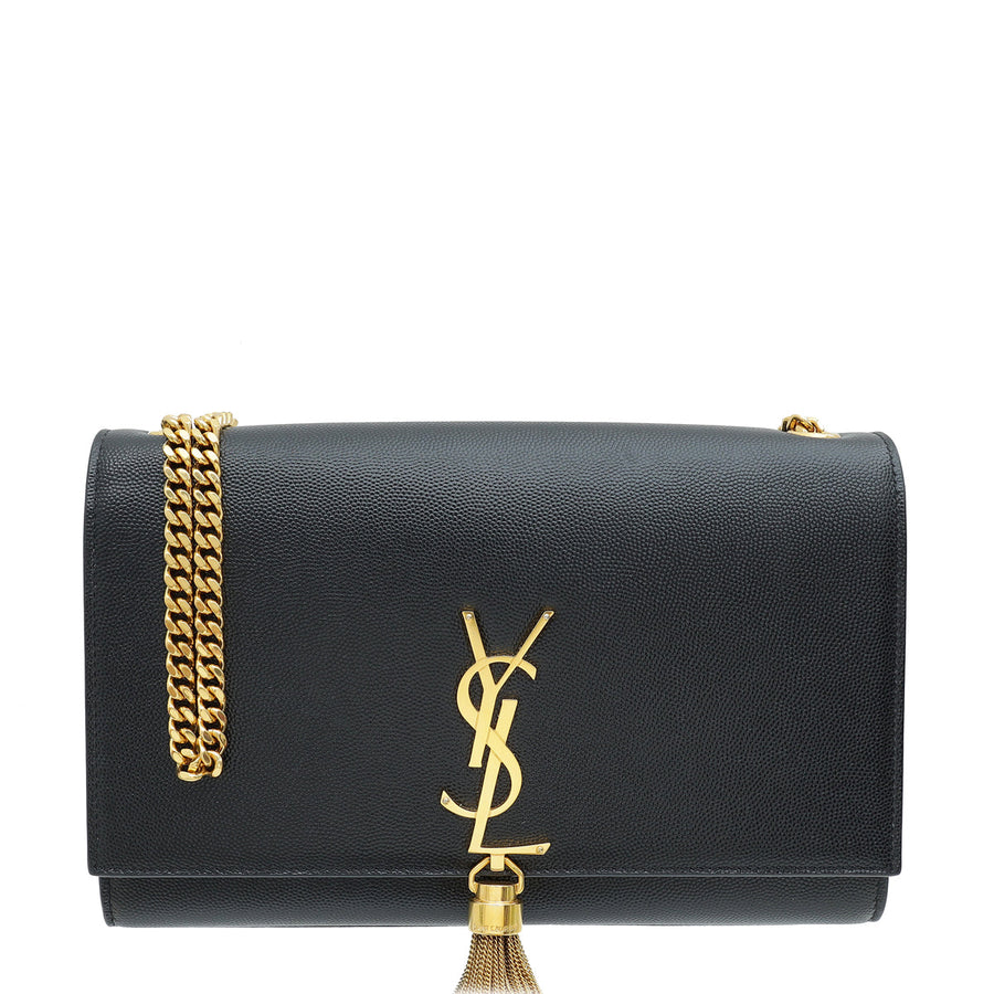 YSL Black Monogram Kate Tassel Medium Shoulder Bag