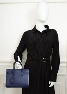 YSL Navy Blue Sac De Jour Nano Bag