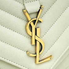 YSL Blanc Vintage College Chevron Medium Bag