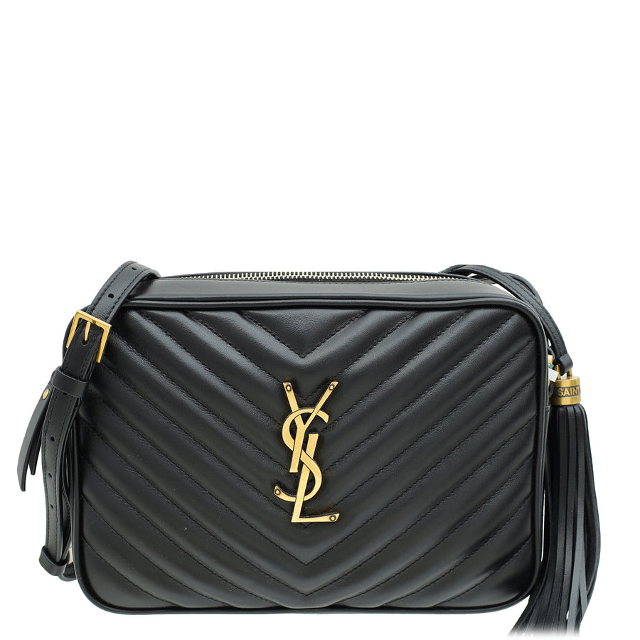 YSL Black Lou Quilted Camera Bag