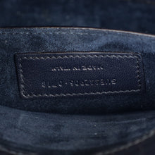 YSL Dark Blue Croco Embossed Sunset Chain Shoulder Bag