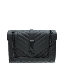YSL So Black Mix Quilted Envelope Medium Shoulder Bag