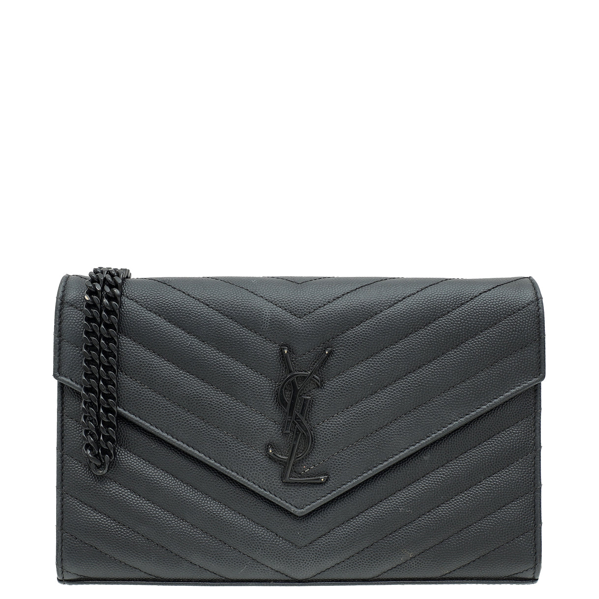 YSL Black Cassandre Classic Wallet On Chain