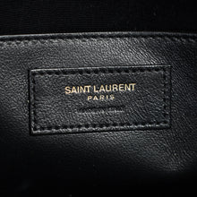 YSL Black Croco Embossed Manhattan Medium Shoulder Bag
