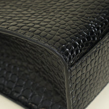 YSL Black Croco Embossed Manhattan Medium Shoulder Bag
