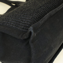 YSL Black Rive Gauche Raffia Small Tote Bag