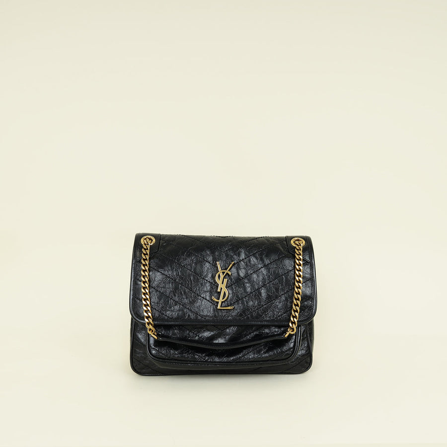 YSL Black Niki Vintage Medium Shoulder Bag