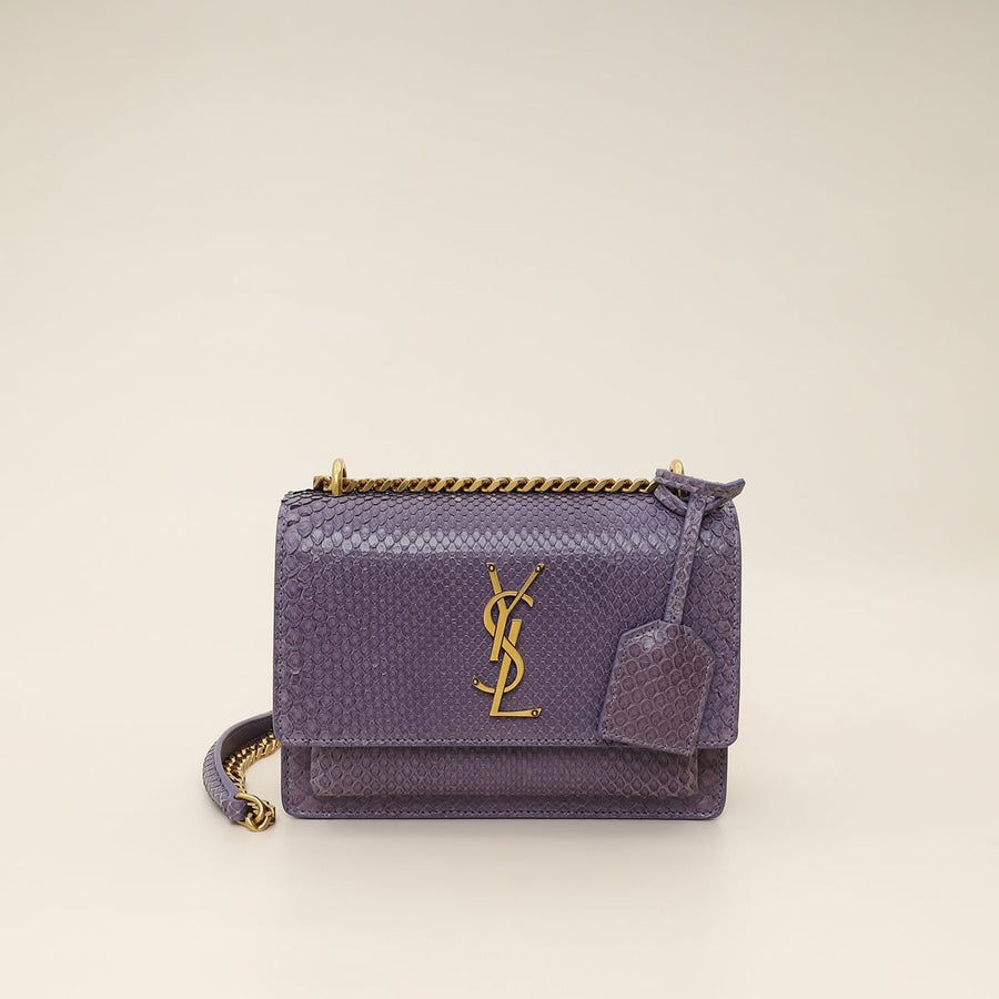 YSL Purple Python Sunset Small Shoulder Bag