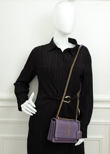 YSL Purple Python Sunset Small Shoulder Bag