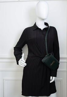 YSL Emerald Green Croco Embossed Kate Belt Bag