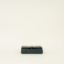 YSL Emerald Green Croco Embossed Kate Belt Bag